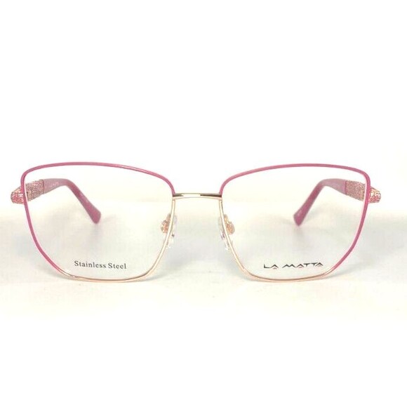 NEW LA MATTA LM3339 Eyeglass Frames Pink Purple 54-17-135 Case/Cloth Included - Picture 2 of 13